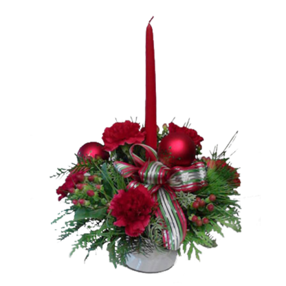 Single Candle Holiday Centerpiece