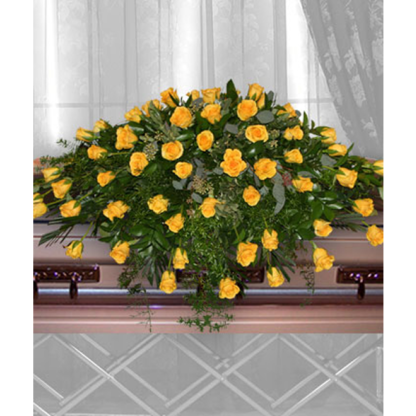 Yellow Rose Casket Spray